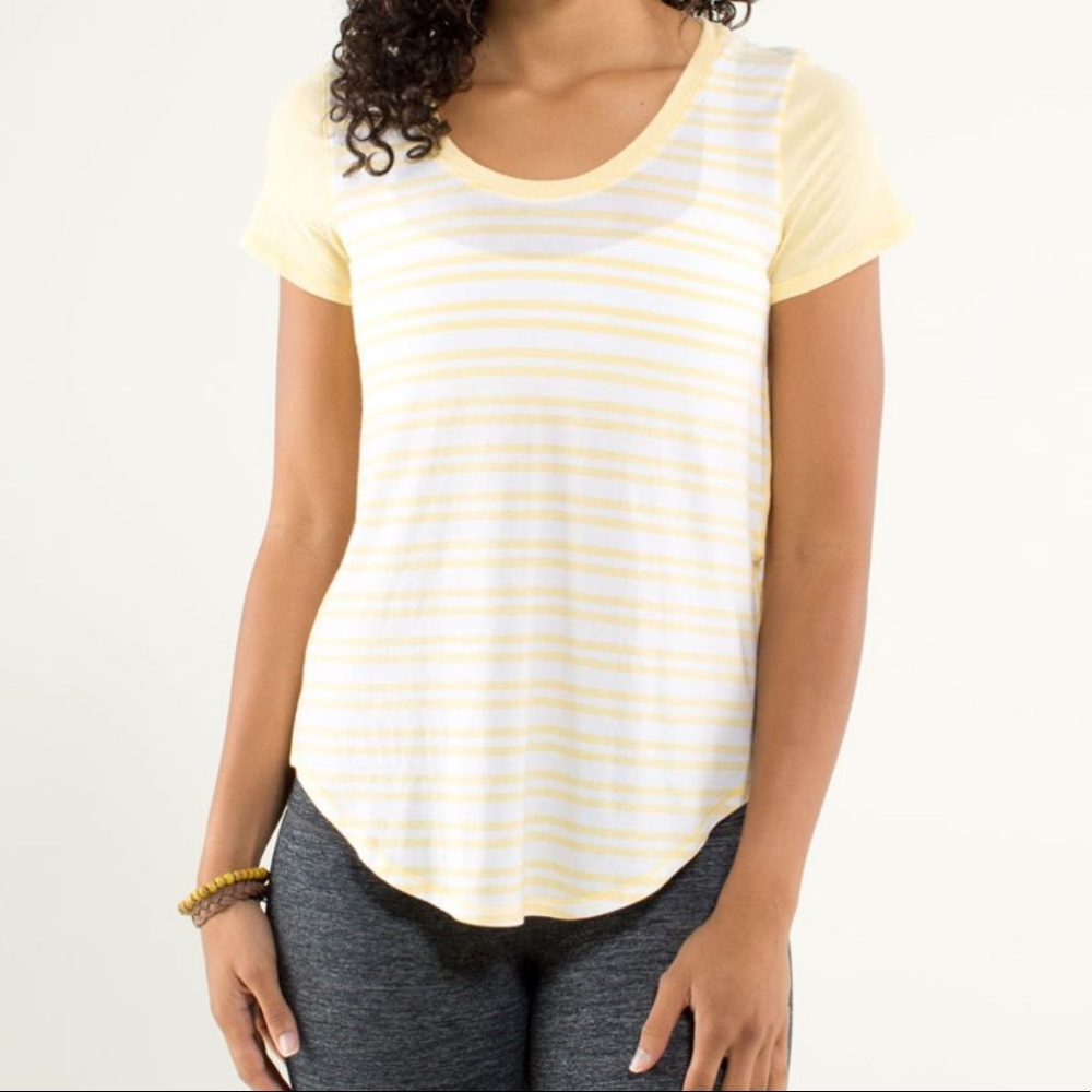 Lululemon Serene Striped Short Sleeved Tee